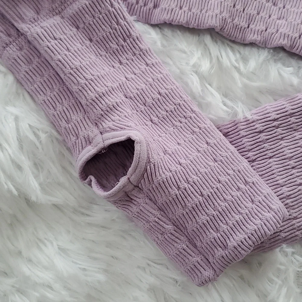 35. Free People Movement Cut It Out Longsleeve Crop Lilac - Picture 8 of 13